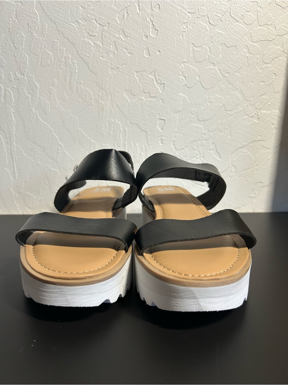 SM New York Black Platform Faux Leather Slingback Sandals for Women size 8 NWOT - Picture 4 of 6